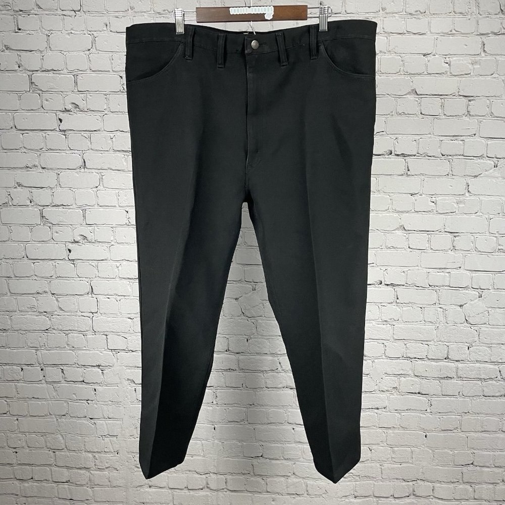 VTG Wrangler Black Straight Leg Workwear Easy Care Pants Retro USA (43x26.5)